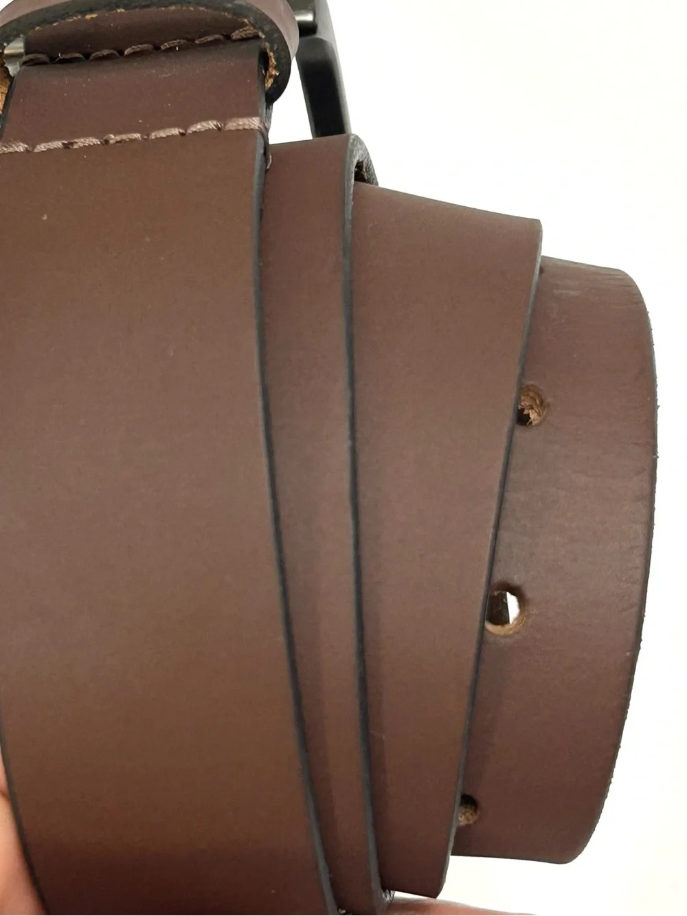 Timberland Men's Classic Brown Leather Belt Size 34 Gunmetal Buckle USA